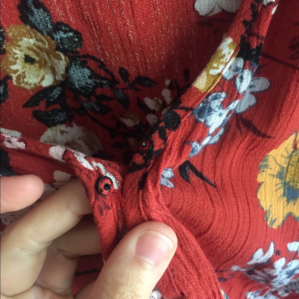 Band of Gypsies Orange Floral Romper, Size XS - Picture 3 of 8